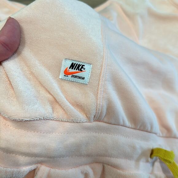 NIKE Girls Heritage Pink Peach Terry Tank Top Romper Shorts Size Large - Picture 5 of 14